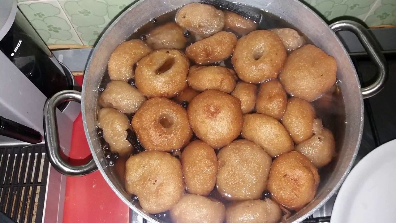 BUÑUELO de YUCA y ÑAME  en ALMIBAR/ Receta Dominicana