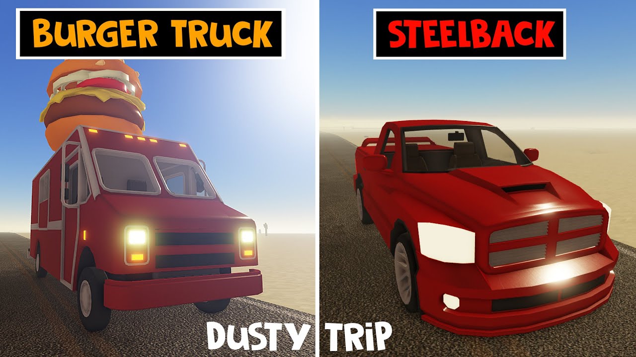 БУРГЕР МАШИНА и ПИКАП в ПЫЛЬНАЯ ПОЕЗДКА роблокс | A dusty trip roblox | Burger Truck и Steelback