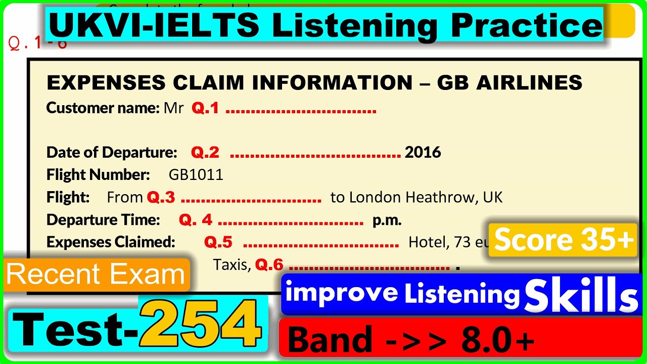 UKVI IELTS Listening Practice Test 2025 With Answers [ Test - 254 ]