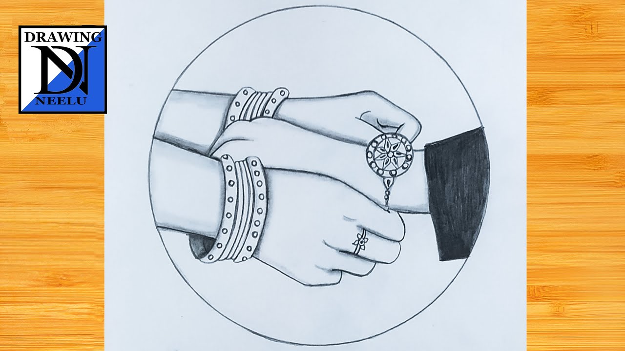 Easy way to draw tying raksha bandhan in hand | Pencil sketch for beginner | easy drawing tutorial