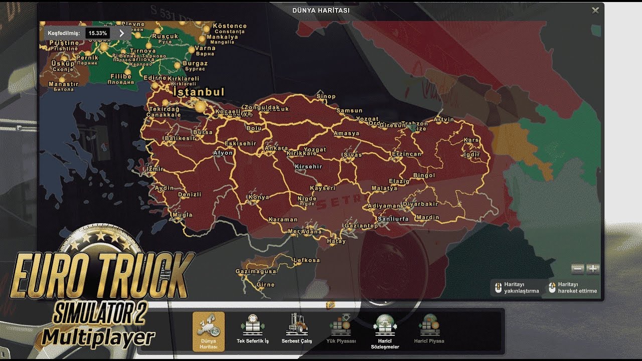 ETS 2 1.58  Otogar, ev ,sirket ,hal Türkiye Haritasi