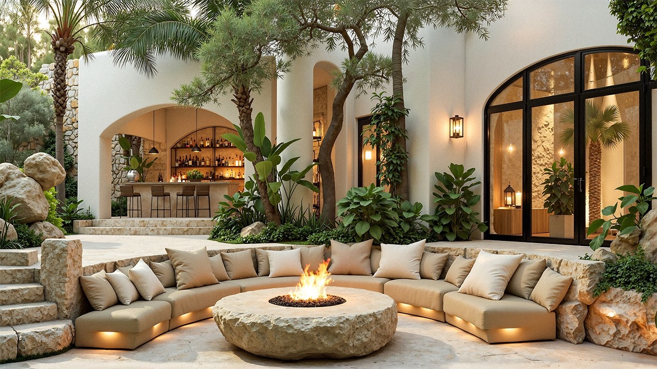 Peaceful Jazz in a Courtyard Garden 🌿 Smooth Jazz & Warm Atmosphere To Relieve Stress