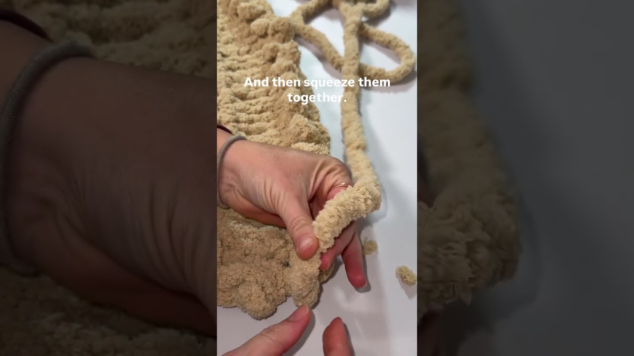 How to fuse the yarn ends together in your chunky hand knit blanket.