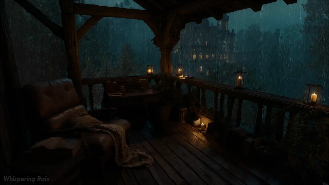 Sleep Comes Gently 🌧️ Rain & Soft Thunder | Dark Night Ambience for Deep, Restful Sleep