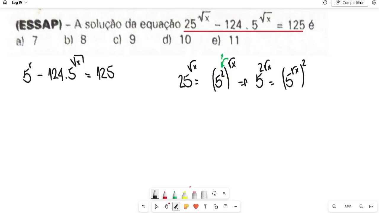 (ESSAP) - A solução da equação...