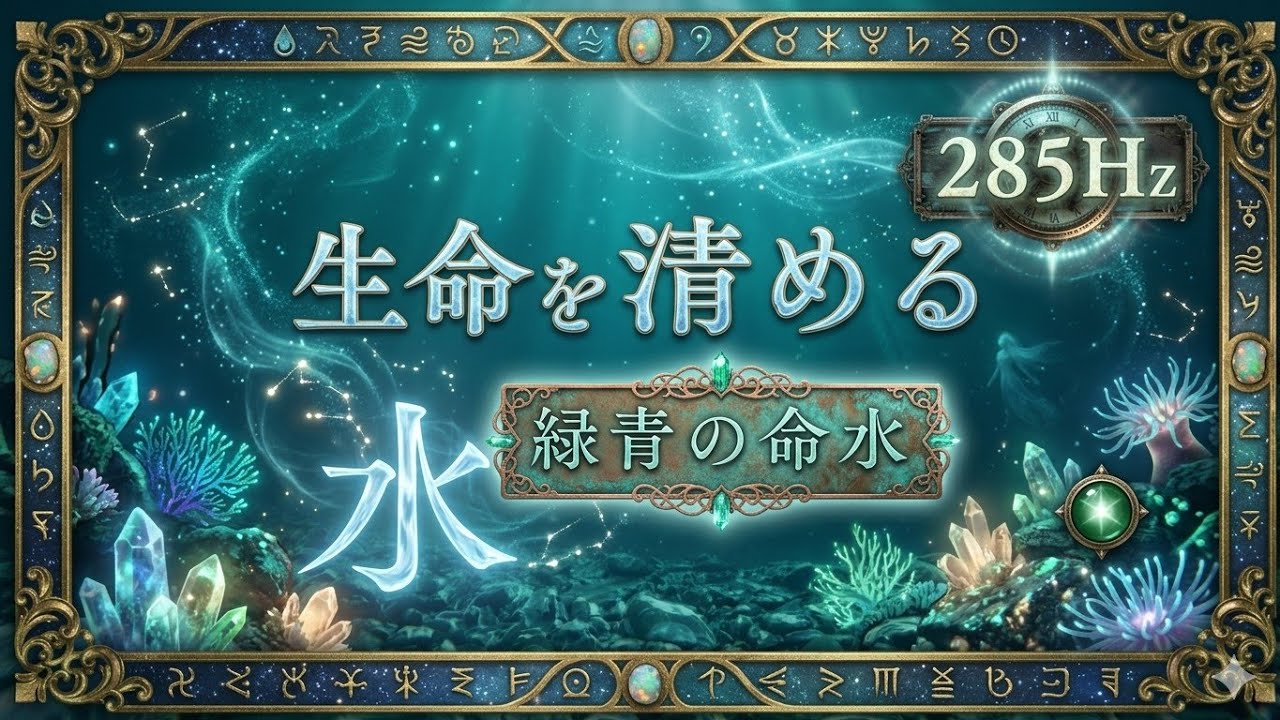 【深く澄み渡る】青緑の水底で命の汚れを落とす浄化の285Hzピアノ/Soul Washing