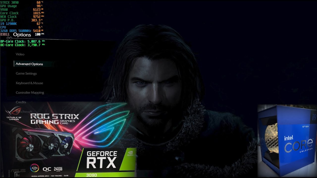 Middle Earth: Shadow of Mordor BENCHMARK | 12900K | STRIX 3090 | DDR5 | 4K Max Settings