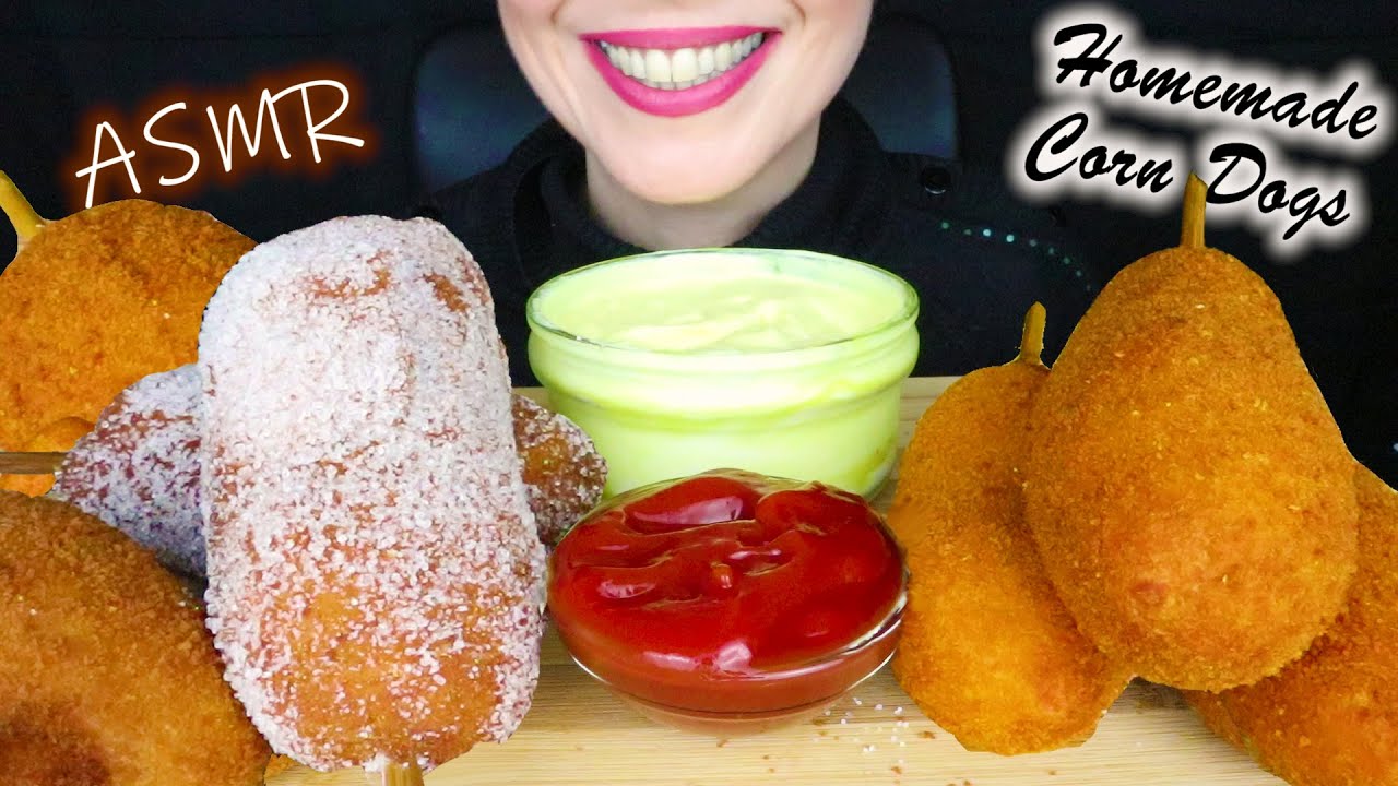 CORN DOGS 🌭- MOZZARELLA & SAUSAGE | Collab with @ASMRwithAnuNim  | No Talking | ASMR Mukbang - 먹방