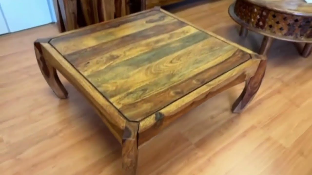 Wood Decor Square Coffee Table, Sheesham Wood
