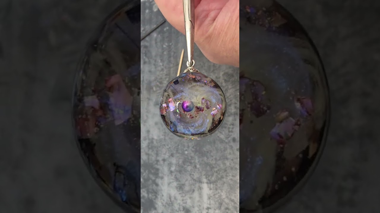 Watch me topcoat a uv resin space sphere! #4ubykat #uvresin #space #sphere #topcoat #handmade 