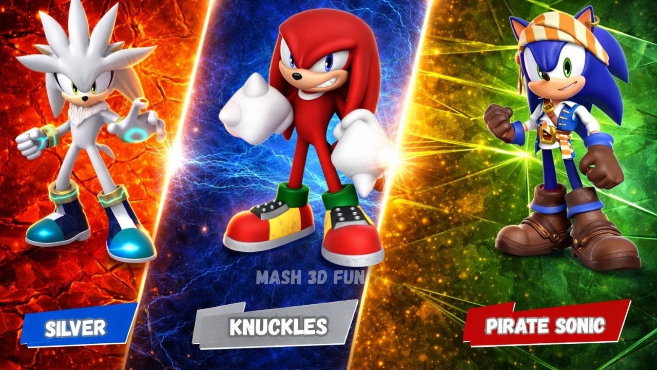 Which Sonic Dash  Is BEST? 🏆|Top 3 character | Silver 🆚 Knuckles 🆚 Pirate Sonic| Mash 3d fun  |game