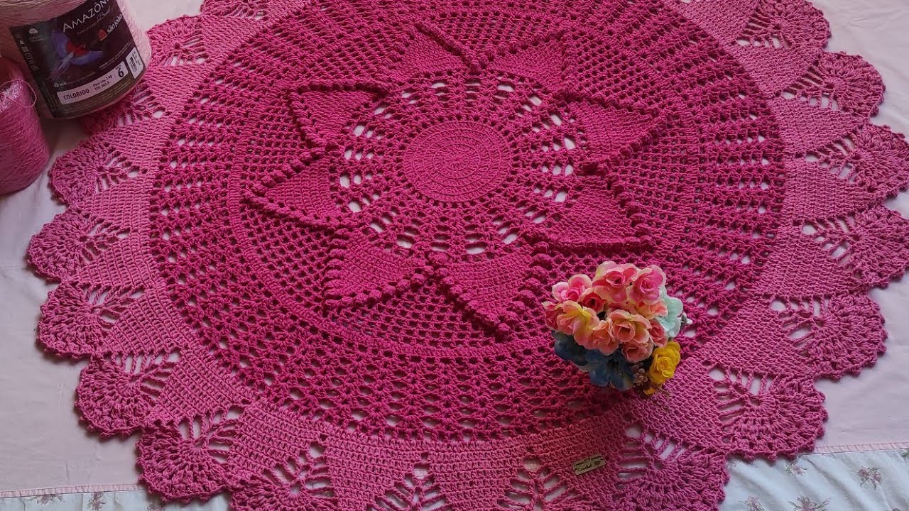 Tapetão redondo em CROCHÊ SOL  #trecosetarecocrochet #crochet #Versão2021 #vídeoaula #tapetão