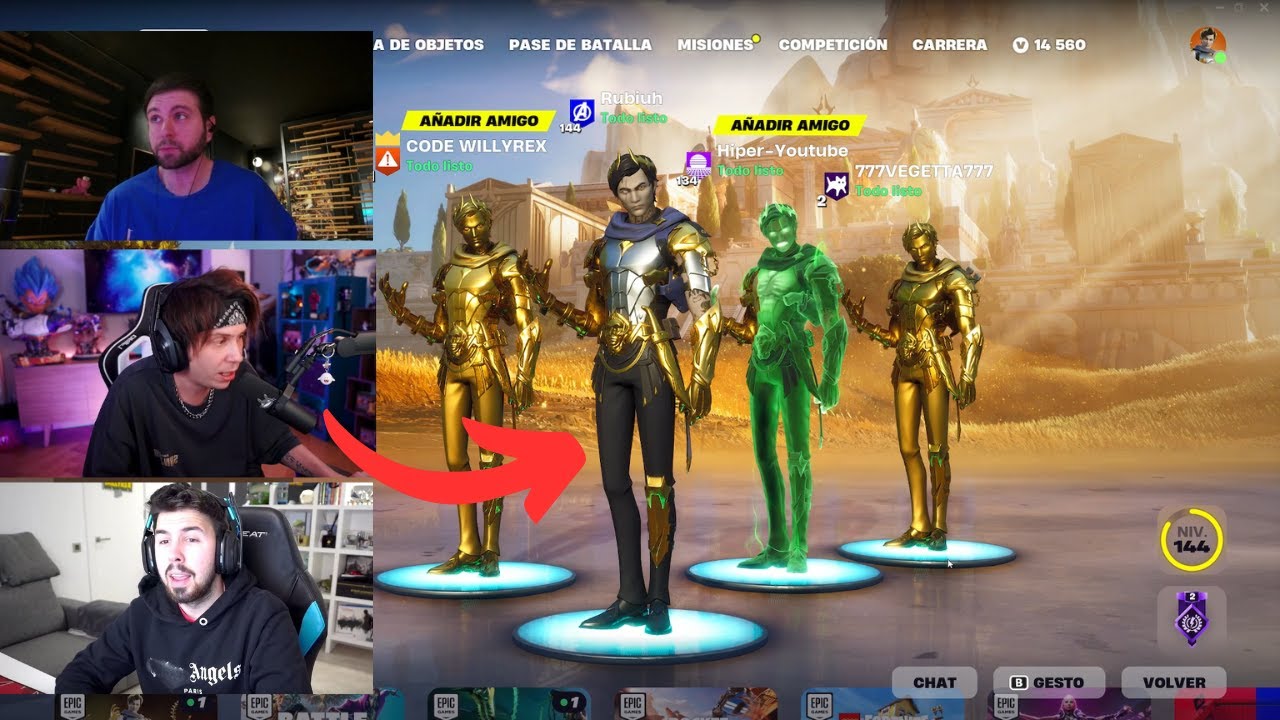 Rubius, Vegetta, Willy y Hiper juegan Fortnite (el suelo es lava)