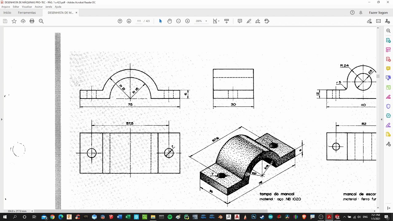 Solidworks - Peça 1 - Tampa do mancal