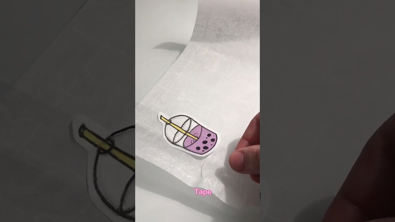 How to make DIY stickers at HOME🧋✨ #shortsfeed #boba  #click #stickers #diy #easy #fyp #fypシ #art