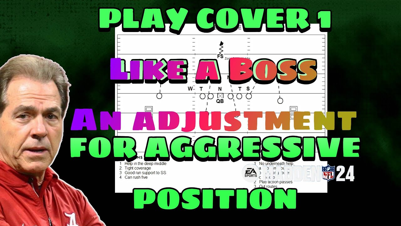 Play Cover 1 Man Like a Boss - Nick Saban Cover 1 rules. Not just about divider, but about position.