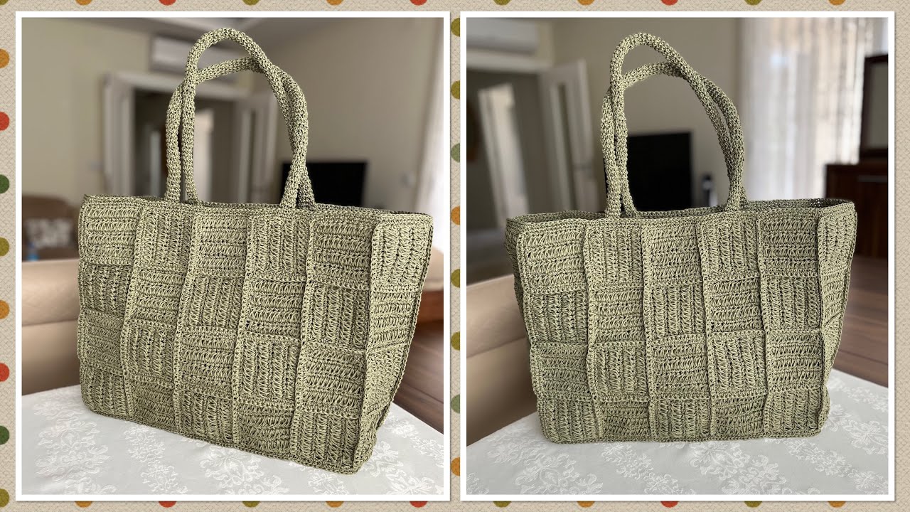 B🍀YMEN ÇANTA YAPIMI | KAĞIT İP SU YOLU MOTİFLİ ÇANTA YAPILIŞI #beymen #crochet #kağıtipçantamodeli