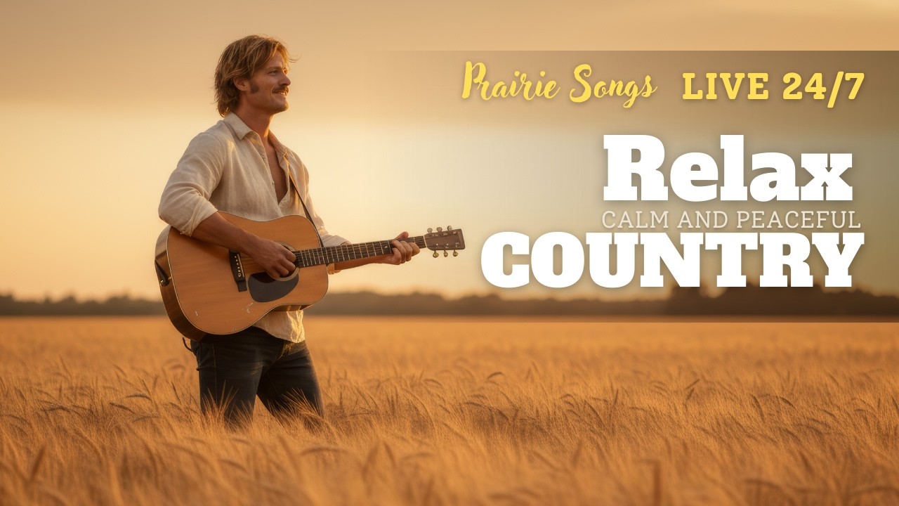 LIVE 24/7 Country Relax Meadow Breeze Gentle Country Guitar for Serene Moments