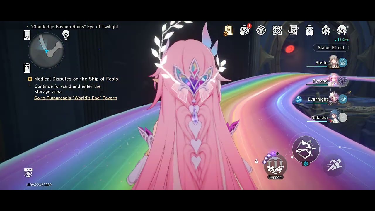 I took off the music and when we walk on the rainbow bridges, it makes these cute noise affects!