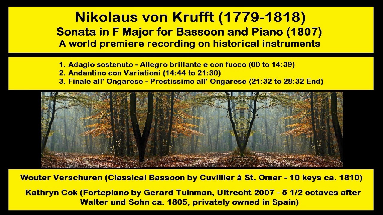 Nikolaus von Krufft (1779-1818) - Sonata in F Major for Bassoon and Piano (1807)