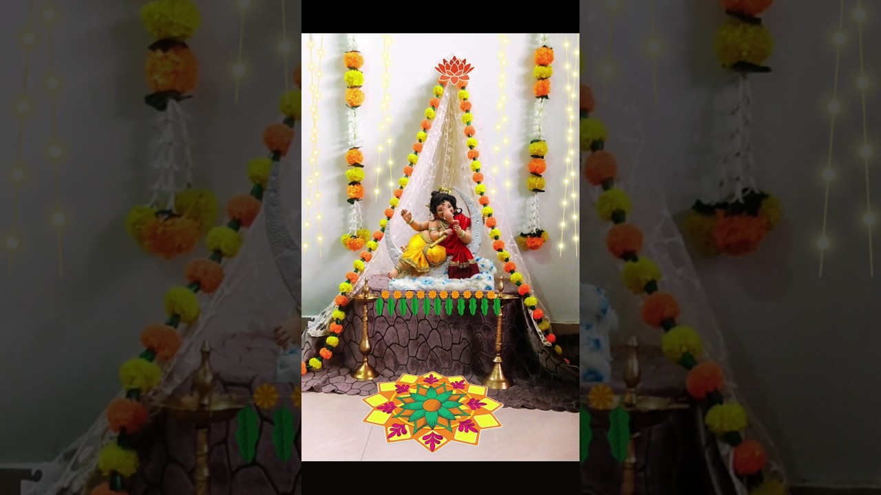 Ganpati decoration ideas 2025 / Ganpati decoration at home #ganpatidecoration #ganpati2025