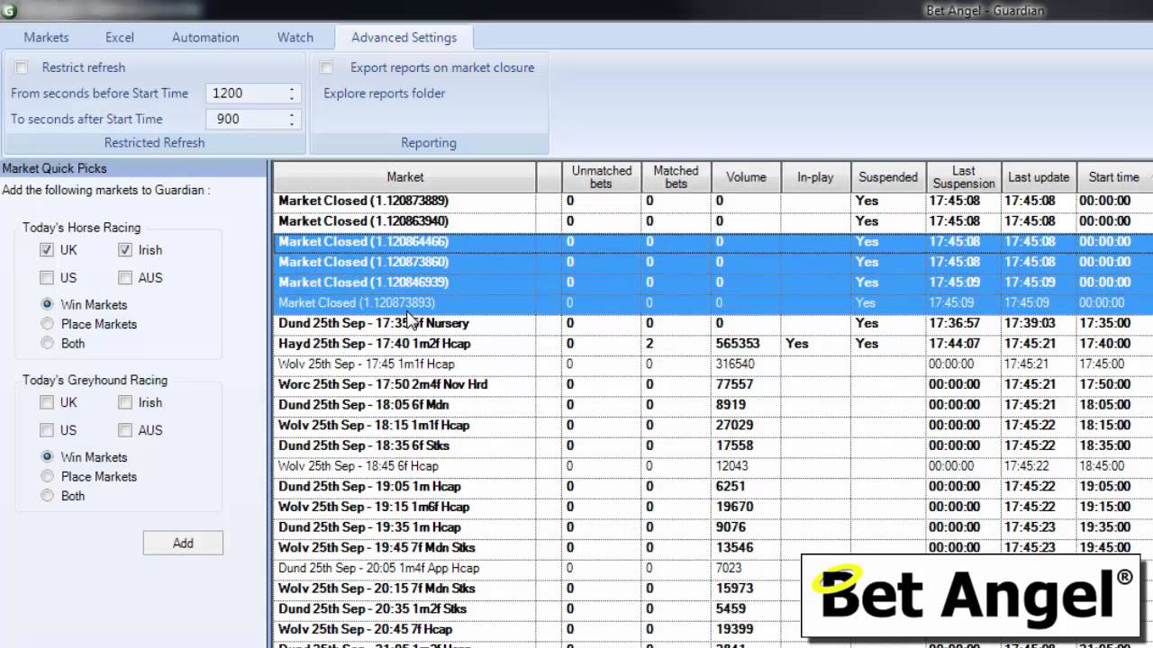 Bet Angel - Tips and tricks - Guardian cycling and switching