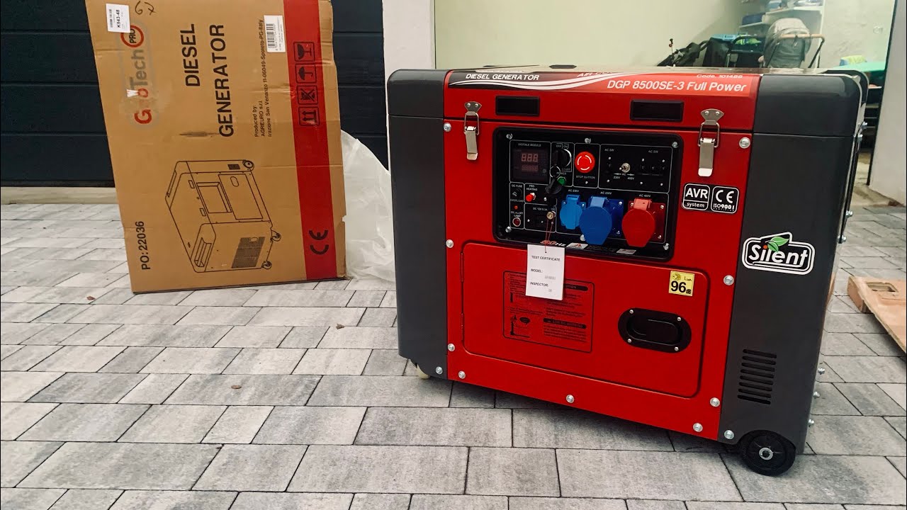 Diesel Stromgenerator GeoTech Pro DGP 8500SE-3 - Diesel Stromerzeuger FullPower 230V/400V - 6 kW