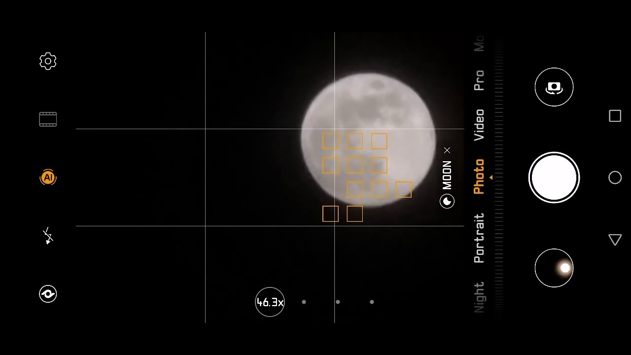 Moon zoom shot on the Huawei P30 Pro with no accessories