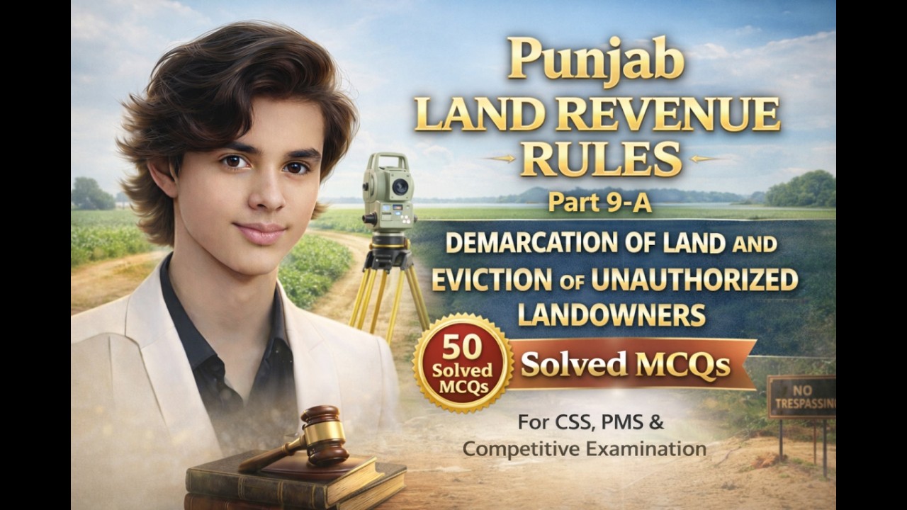 Punjab Land Revenue Rules 1968 | Part-9-A Solved MCQs | CSS, PMS & Departmental Exams