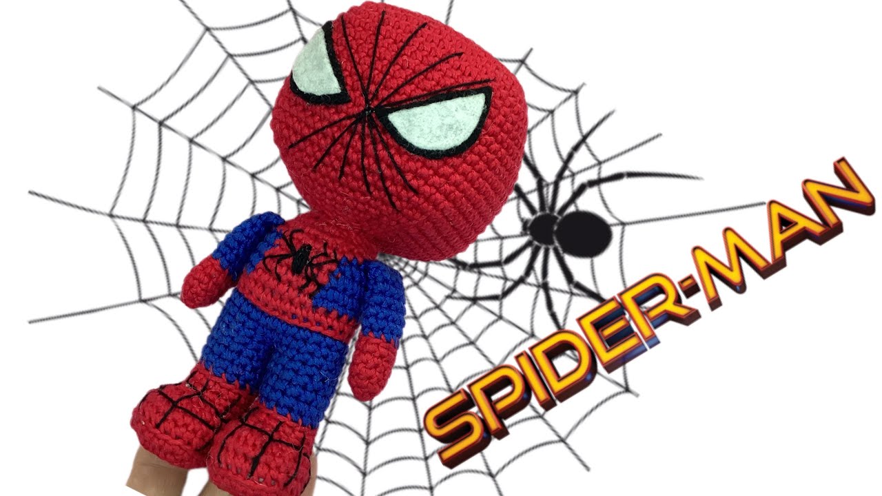 Hombre Araña/Spiderman Amigurumi 3/3 (SUBS🇺🇸🇧🇷) #hombrearañacrochet #hombrearañafunko