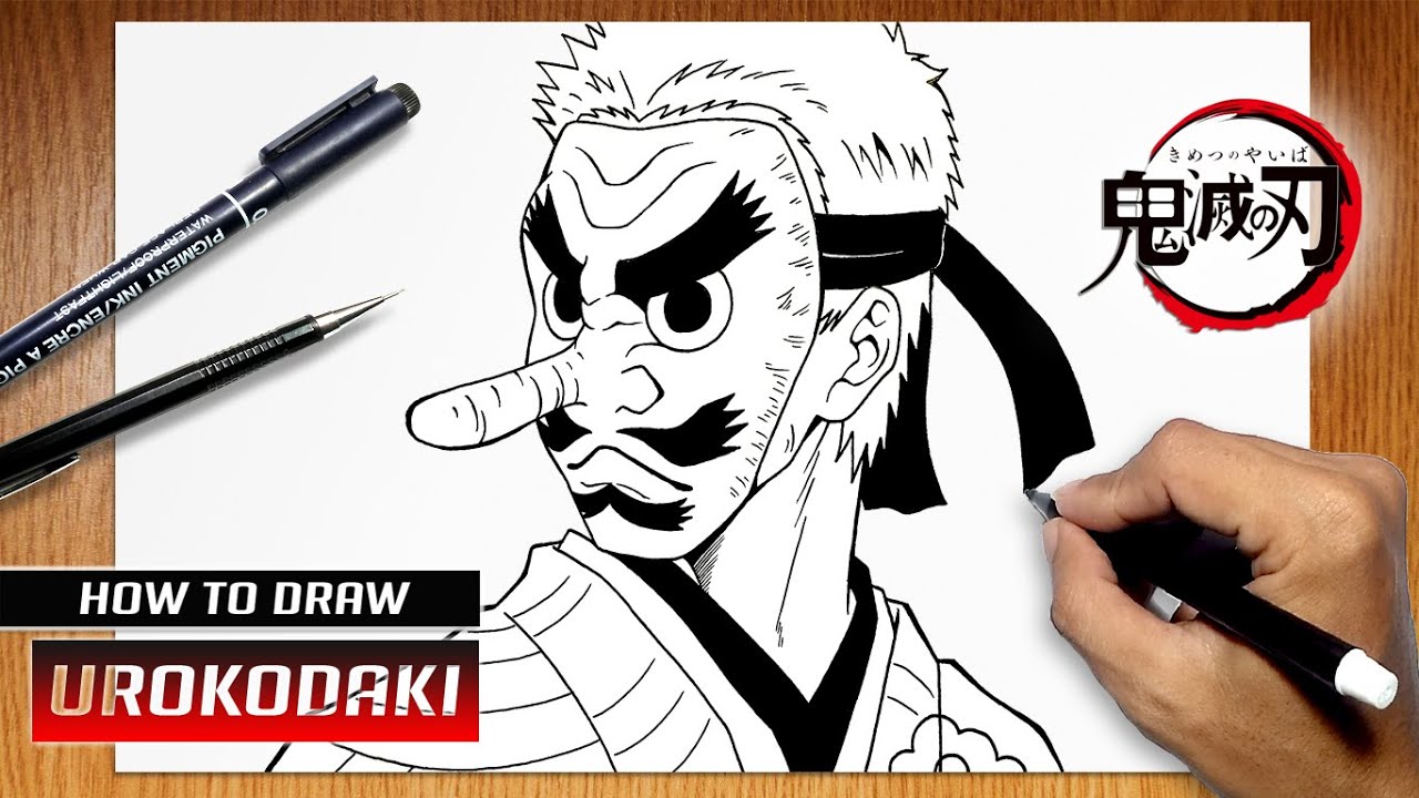 How to draw Urokodaki from Kimetsu no Yaiba