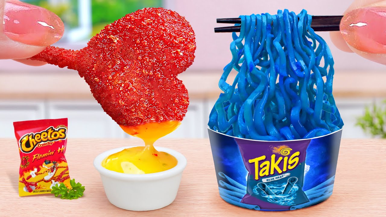 Best Fast Food Recipe 😍 Cheetos Lollipop Chicken and Mini Noodles Takis Flavor 😍 Tina Mini Cooking