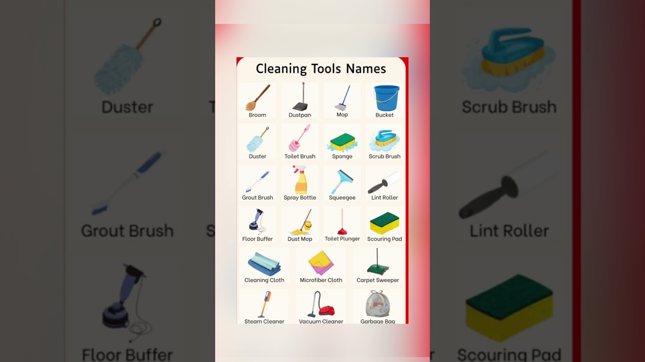 Cleaning Tools Names
