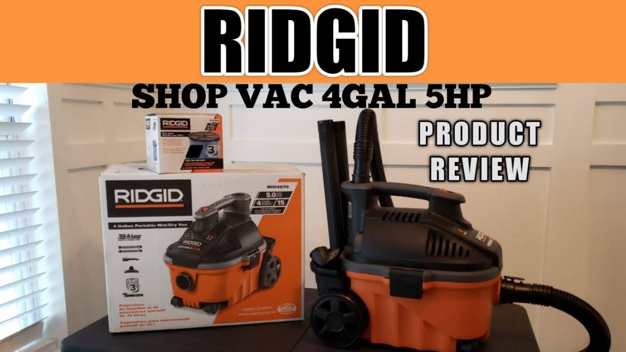 RIDGID Shop Vac 4 галлона 5 л.с. Полноразмерный, производительный, компактный, можно брать с собо...