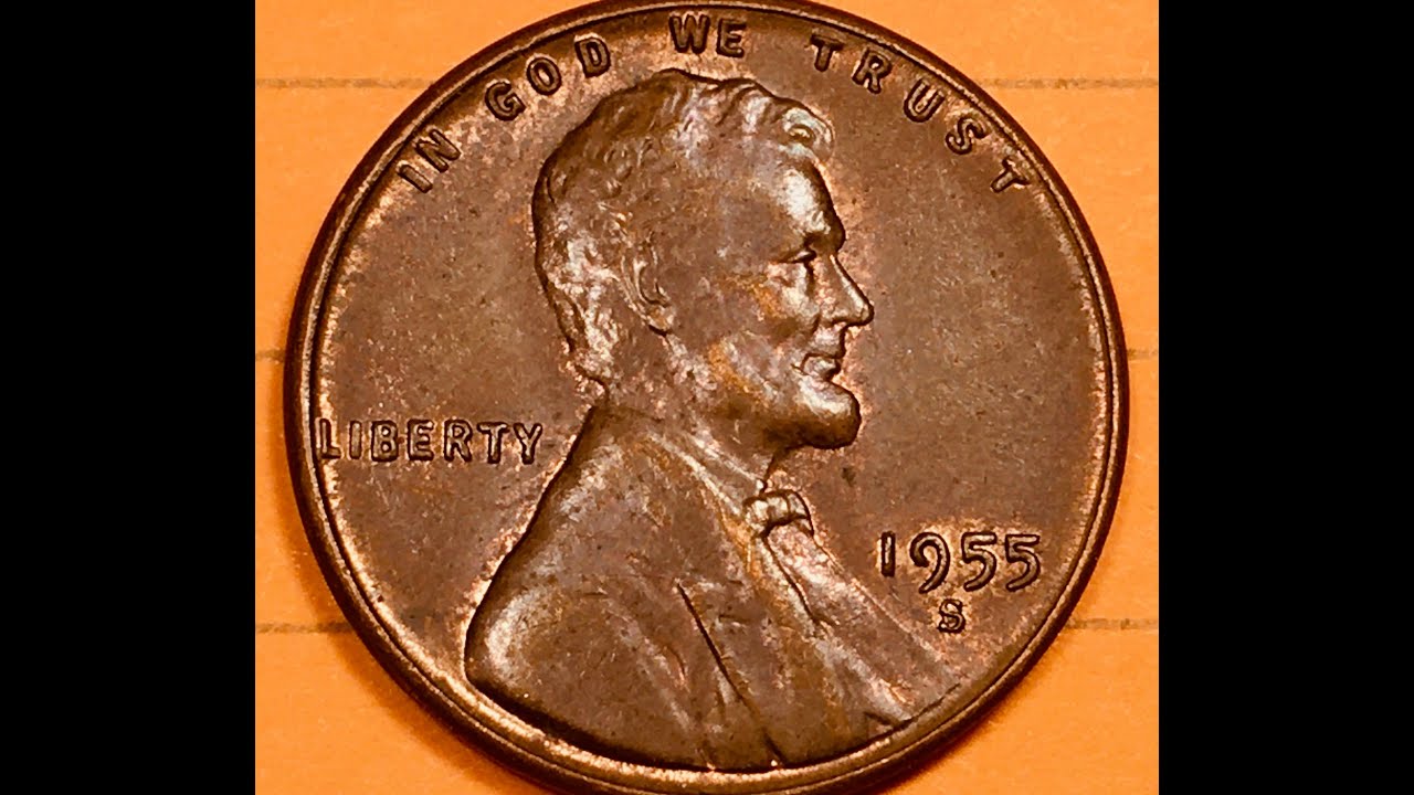 US 1955 S One Cent - Lincoln Wheat Penny - Last United States Wheat S - No San Francisco Double Dies