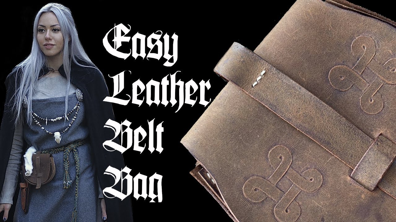 Making a Viking Age inspired belt bag from leather