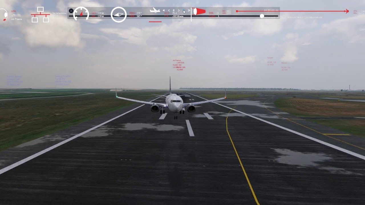X-Plane 12 12.4 b4 Back to Basics  Zibo B738 EGLL/LFPG   Say intentions  Traffic Global
