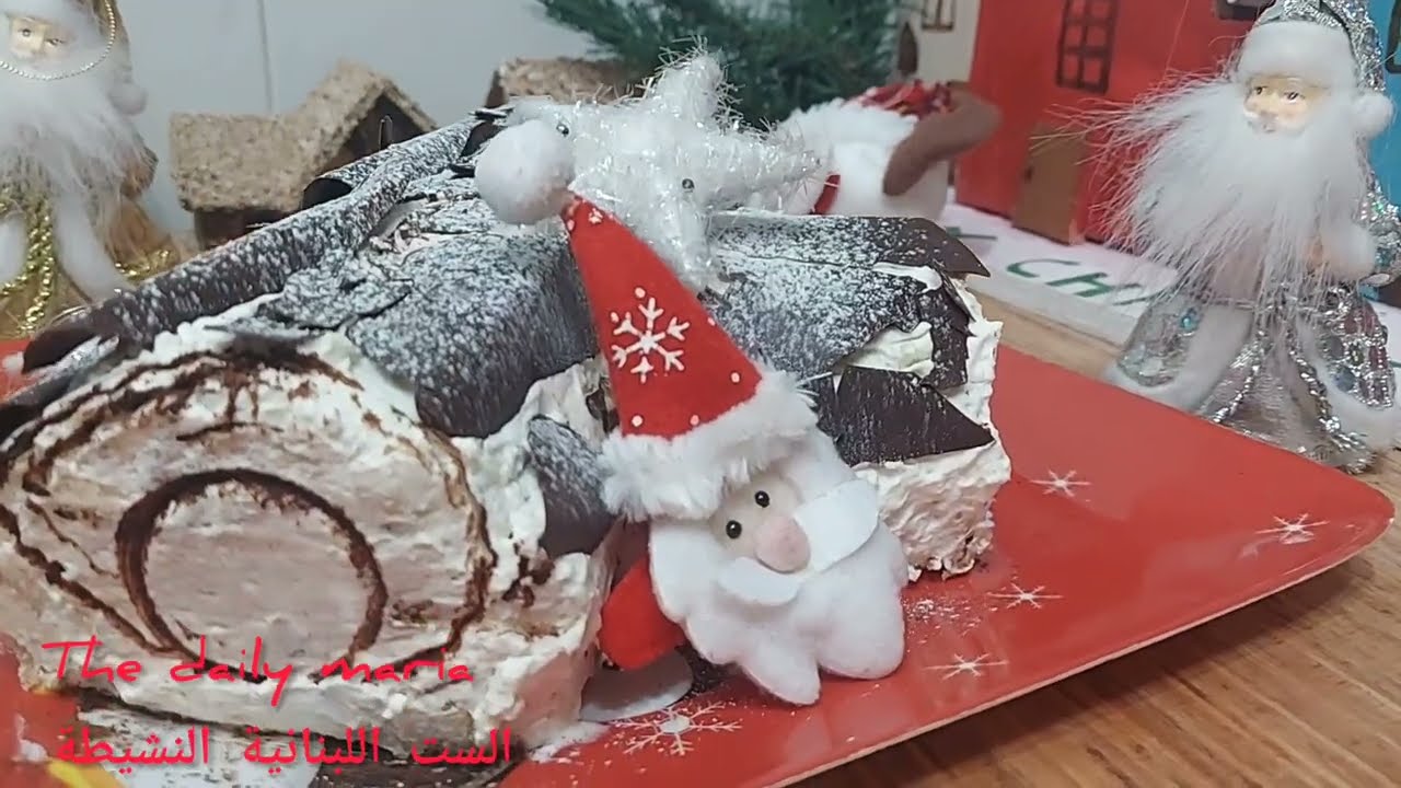 طريقة عمل بوش دو نويل ب 5 ملاعق فقط.BÛCHE DE NOÊL