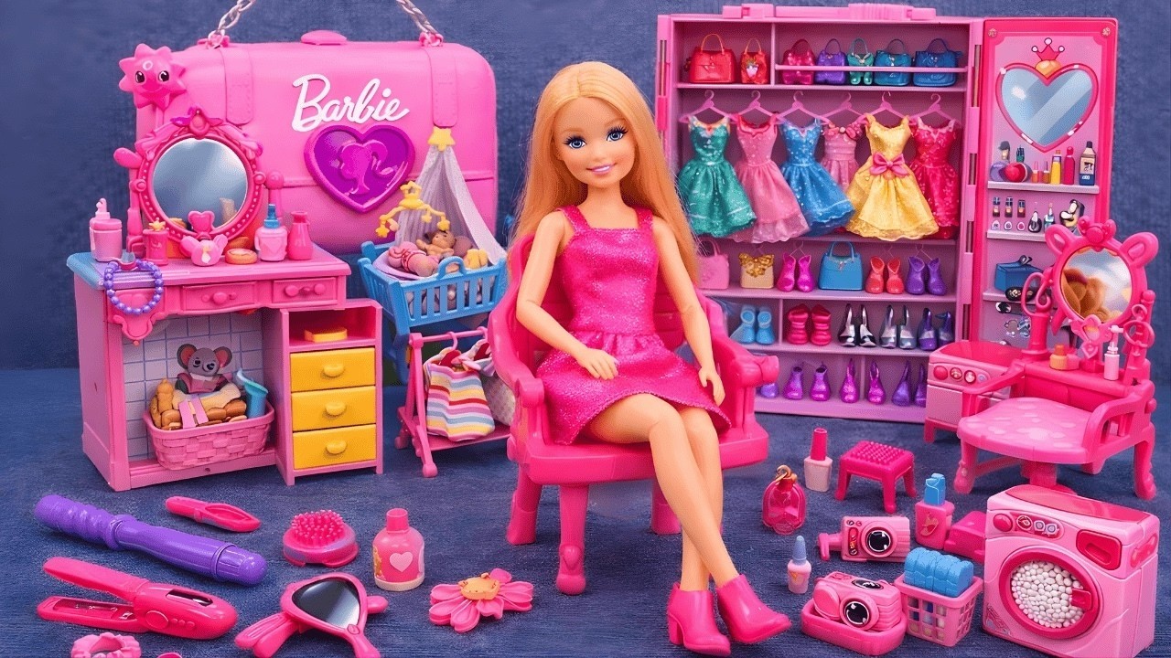 3 Minutes Satisfying with Unboxing Barbie Girl Family Playset，Cute Pinkfong Ambulance Car Toys ASMR