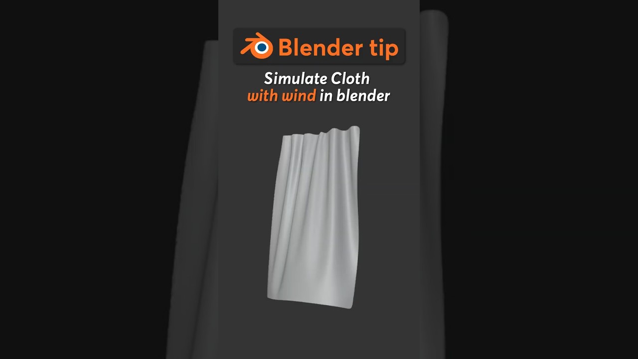 Simulate Cloth with wind |Blender tip #29 #BlenderTip #Cloth #wind