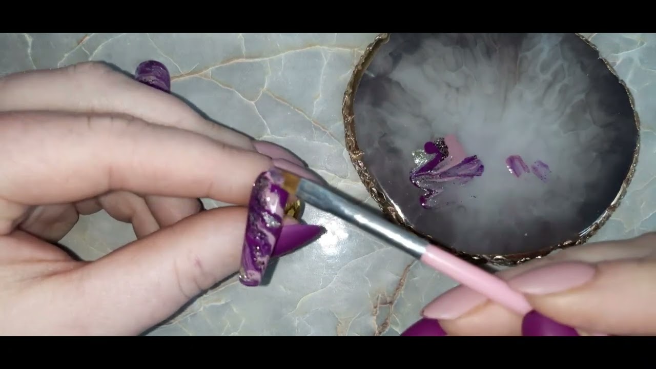 Nude & Purple leopard print nails using stamping plate and crystals! Full tutorial!