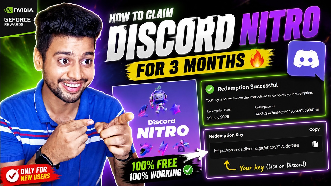 Claim 3 Months Discord Nitro Free With Nvidia Rewards 😍 | Claim 3 Months Nitro Easily 🥳