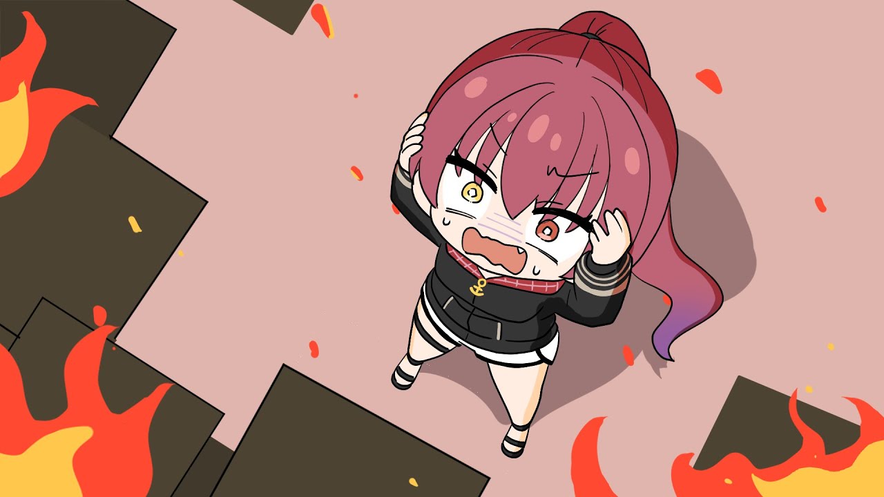 【手描き】ぺこらが大事にしてた世界樹が燃えてしまいパニックになるマリン船長【宝鐘マリン/ホロライブ】