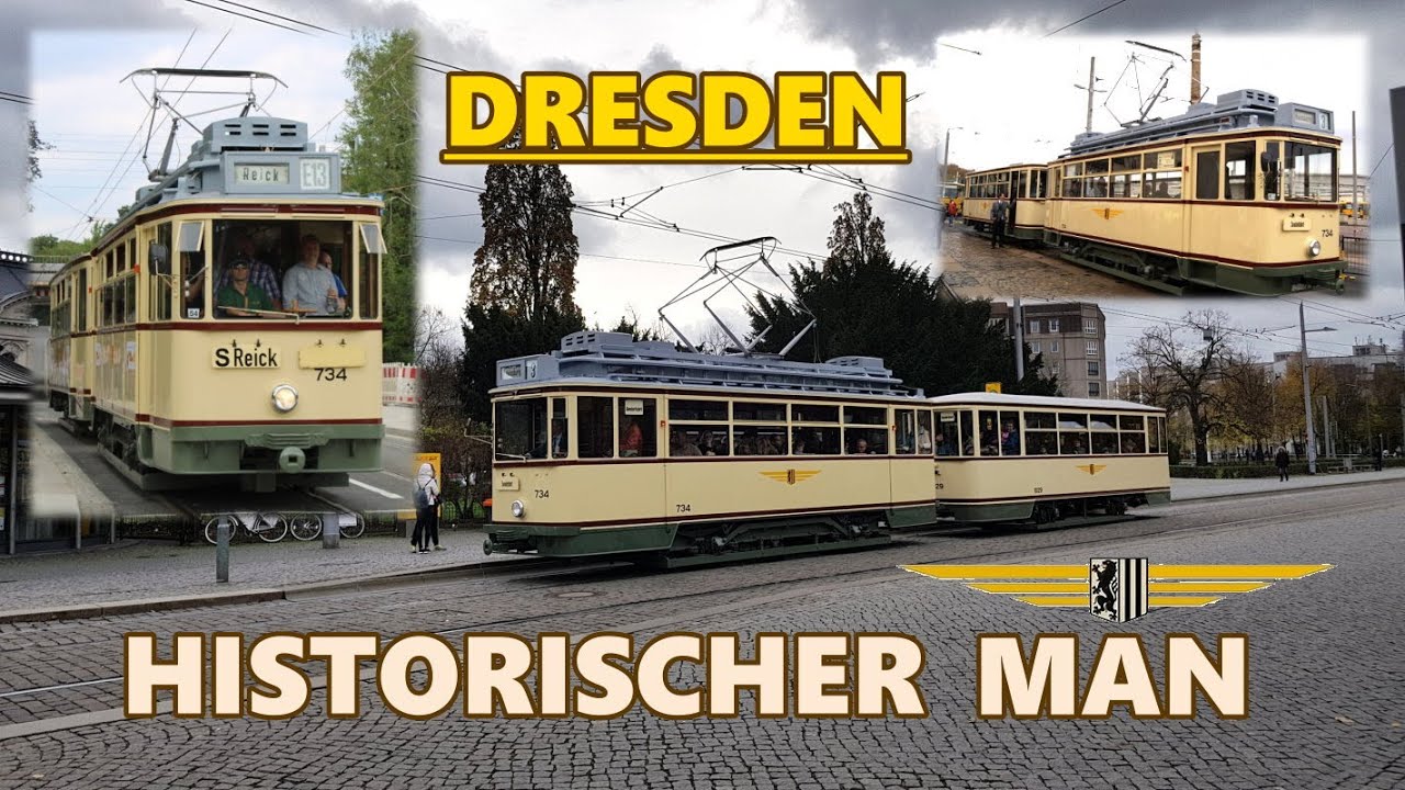 Stra&szlig;enbahn Dresden - Historischer MAN Triebwagen 734