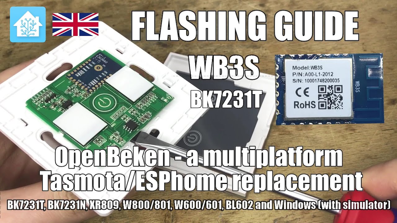 Руководство по перепрошивке BK7231T/WB3S — настенный выключатель Tuya 2g — с распайкой микросхемы...