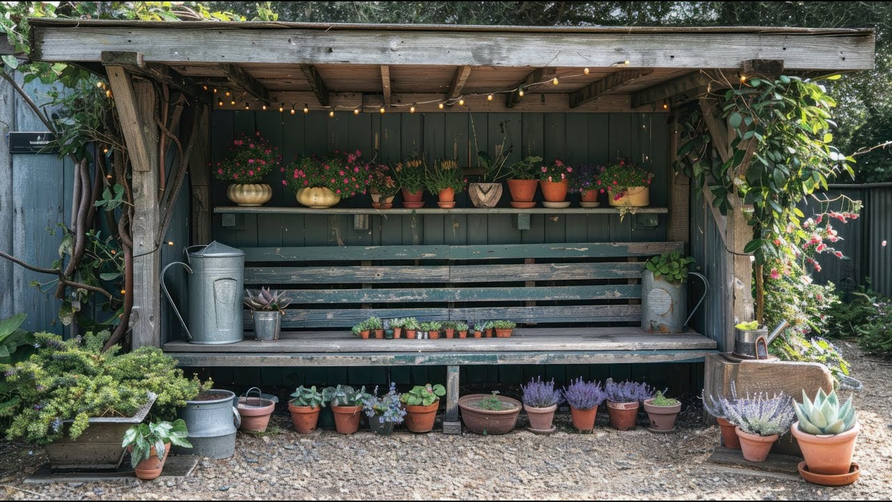 Rustic Farmhouse Backyard Garden Decor Using Salvaged & Reclaimed Materials