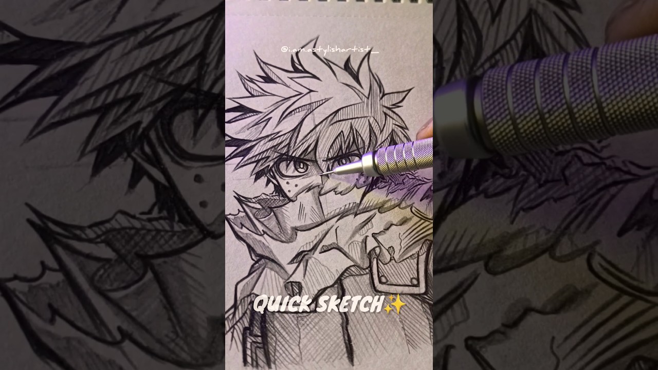 Quick Sketch of Izuku Midoriya from My Hero Academia. 