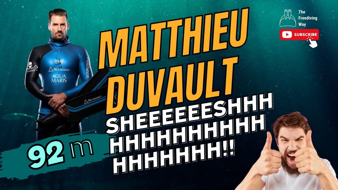 Freediving World Championship Vertical Blue 2021 Day 4 - Matthieu Duvault(CAN) 92m CWT #equalization