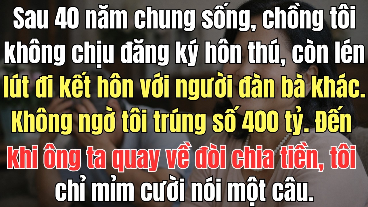 Sau 40 năm chung sống, chồng tôi nhất quyết không chịu đăng ký lại hôn thú, còn lén lút đi kết hôn v