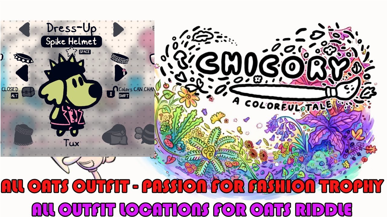 Chicory a colorful tale walkthrough - All gift & outfit locations - How to get 120 outfit
